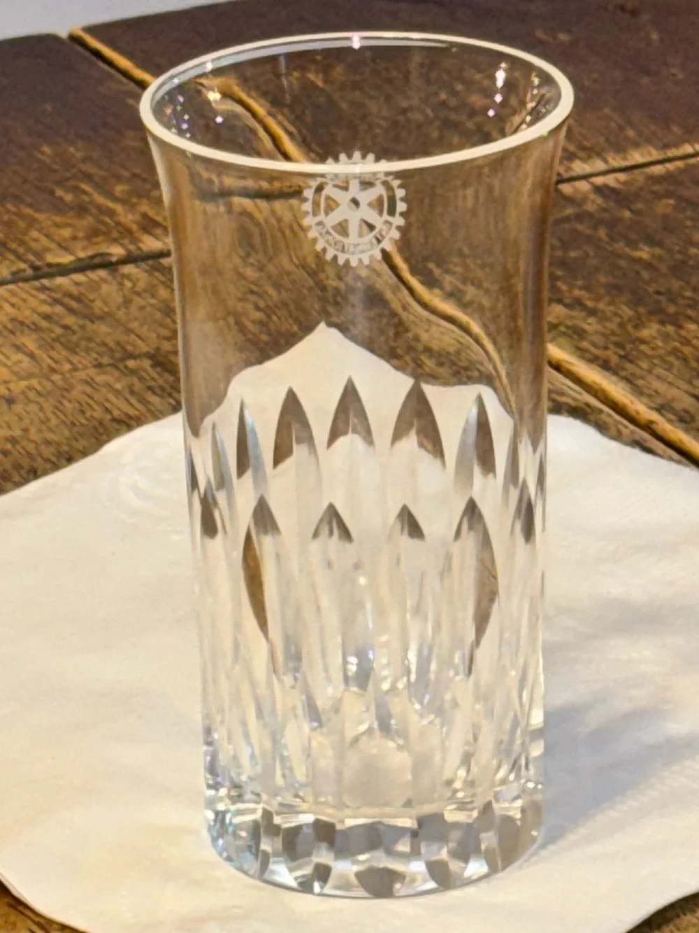 Rotary International Etched Crystal Glass Cut Crystal Tumbler 4